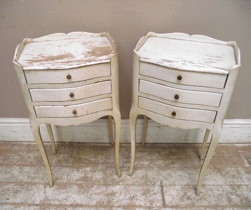 pair of vintage french bedside tables